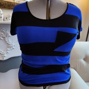 Fun Striped Button-Back T (sz S)